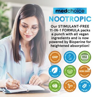 Foto 7 | Foto 7 | Suplementos Cerebrales Nootrópicos Medchoice 11 En 1 1321 Mg 60 Unidades - Venta Internacional.