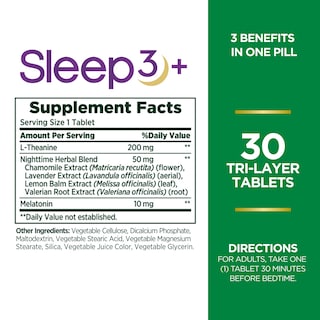 Foto 2 | Foto 2 | Suplemento Nature's Bounty Melatonin Sleep3 10 Mg 30 Comprimidos - Venta Internacional.