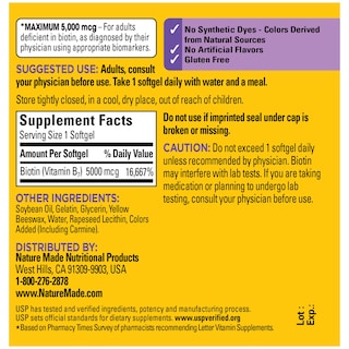 Foto 5 | Foto 5 | Suplemento De Biotina De Máxima Potencia Nature Made 5000 Mcg X120 - Venta Internacional.