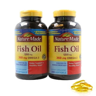 Foto 1 | Foto 1 | Suplemento De Aceite De Pescado Hecho En La Naturaleza, 1200 Mg De Omega-3, 400 Cápsulas Blandas - Venta Internacional.
