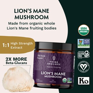 Foto 2 | Foto 2 | Suplemento Tribe Organics Lion's Mane 1800 Mg 120 Cápsulas Veganas - Venta Internacional.