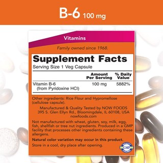 Foto 2 | Foto 2 | Suplemento Now De Vitamina B-6 (piridoxina Hcl) 100 Mg 250 Cápsulas - Venta Internacional.