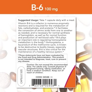 Foto 3 | Foto 3 | Suplemento Now De Vitamina B-6 (piridoxina Hcl) 100 Mg 250 Cápsulas - Venta Internacional.
