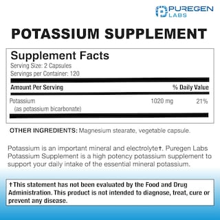Foto 2 | Foto 2 | Suplemento De Bicarbonato De Potasio Puregen Labs, 1020 Mg, 240 Cápsulas - Venta Internacional.