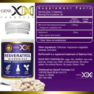 Foto 2 | Foto 2 | Suplemento Genex Trans-resveratrol 1000 Mg 99% Puro 120 Unidades - Venta Internacional.