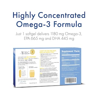 Foto 2 | Foto 2 | Suplemento Whc Unocardio 1000 De Aceite De Pescado 1300 Mg De Omega-3 60 Cápsulas Blandas - Venta Internacional.