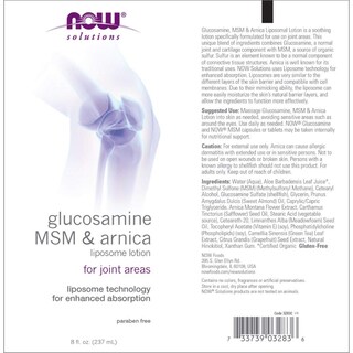 Foto 2 | Foto 2 | Loción Now Foods Solutions Glucosamina MSM Árnica 240 ml - Venta Internacional