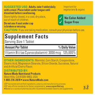 Foto 6 | Foto 6 | Suplemento De Vitamina B12 De 3000 Mcg De Nature Made, 40 Tabletas - Venta Internacional.