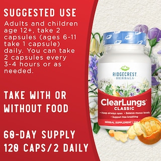 Foto 3 | Foto 3 | Suplemento Ridgecrest Herbals Clearlungs Classic 120 Cápsulas - Venta Internacional.
