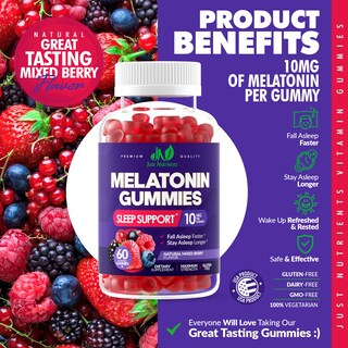 Foto 3 | Foto 3 | Gomitas Supplement Just Nutrients Con Melatonina, 10 Mg, 60 Unidades - Venta Internacional.
