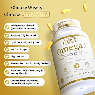 Foto 4 | Foto 4 | Suplemento De Aceite De Pescado Omega 3 De Signify Nature Con Vitamina D3 5000 Ui - Venta Internacional.