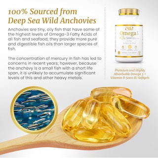 Foto 5 | Foto 5 | Suplemento De Aceite De Pescado Omega 3 De Signify Nature Con Vitamina D3 5000 Ui - Venta Internacional.