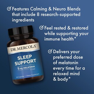 Foto 4 | Foto 4 | Complemente Dr. Mercola Sleep Support Con 5 Mg De Melatonina 30 Cápsulas - Venta Internacional.