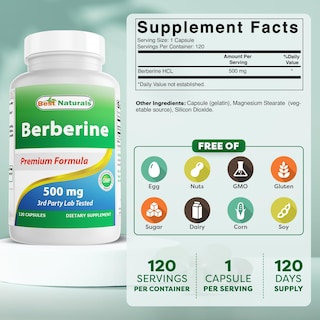 Foto 2 | Foto 2 | Suplemento Best Naturals Berberine 500 Mg 120 Cápsulas X 2 - Venta Internacional.