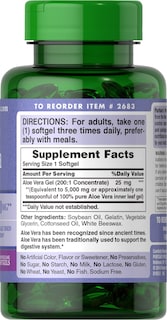 Foto 3 | Foto 3 | Suplemento De Extracto De Aloe Vera De Puritan's Pride 25 Mg X 200 Cápsulas Blandas - Venta Internacional.