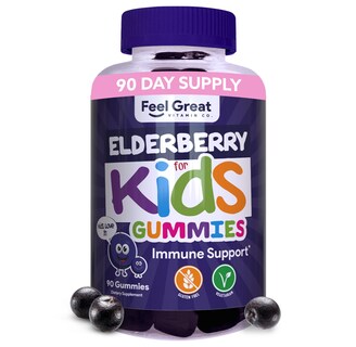 Foto 1 | Foto 1 | Gomitas De Saúco Feel Great Kids Con Zinc Y Vitamina C 90 Días - Venta Internacional.
