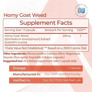 Foto 2 | Foto 2 | Suplemento Nootropics Depot Horny Goat Weed 200 Mg 30 Cápsulas - Venta Internacional.