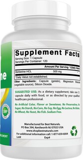 Foto 6 | Foto 6 | Suplemento Best Naturals Berberine 500 Mg 120 Cápsulas X 3 - Venta Internacional.