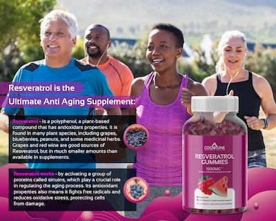 Foto 6 | Foto 6 | Suplemento Cognitune, Gomitas De Resveratrol, 1500 Mg, Sin Azúcar - Venta Internacional.