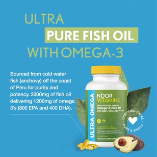 Foto 6 | Foto 6 | Suplemento Noor Vitamins De Aceite De Pescado Halal Ultra Omega 3, 120 Unidades - Venta Internacional.