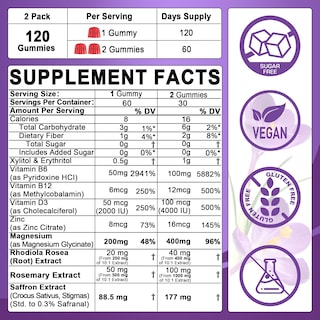 Foto 2 | Foto 2 | Suplementos Gummies Nextdia Con Extracto De Azafrán 177 Mg Con Magnesio - Venta Internacional.