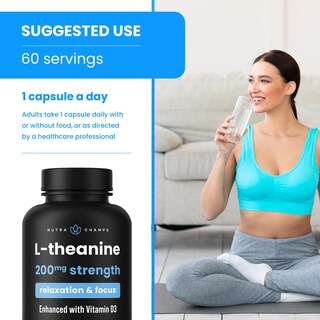 Foto 5 | Foto 5 | Suplemento Para El Estrés Nutrachamps L-teanina 200 Mg Con Vitamina D3 - Venta Internacional.