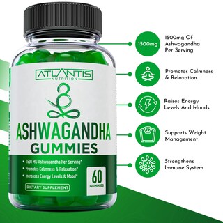 Foto 2 | Foto 2 | Gummies Atlantis Nutrition Ashwagandha 1500 Mg Con Vitamina D Y Zinc - Venta Internacional.