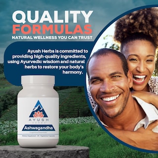 Foto 7 | Foto 7 | Suplemento De Extracto De Raíz De Ashwagandha De Ayush Herbs, 500 Mg, 60 Cápsulas - Venta Internacional.