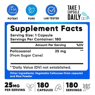 Foto 2 | Foto 2 | Suplemento We Like Vitamins Policosanol 25 Mg 180 Cápsulas - Venta Internacional.