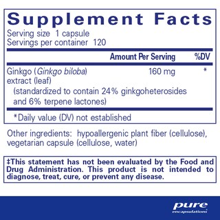 Foto 2 | Foto 2 | Suplemento Pure Encapsulations Ginkgo 50 160 Mg 120 Cápsulas - Venta Internacional.
