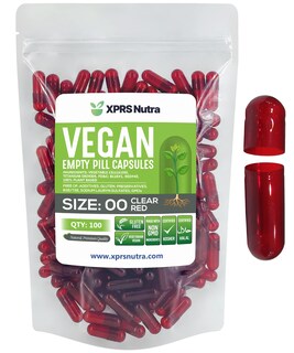 Foto 1 | Foto 1 | Cápsulas Vacías Xprs Nutra, Tamaño 00, 100 Unidades, Veganas, Color Rojo Transparente - Venta Internacional.