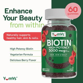 Foto 5 | Foto 2 | Suplemento De Gomitas De Biotina Yum-v's De 5000 Mcg Para Cabello, Piel Y Uñas - Venta Internacional.