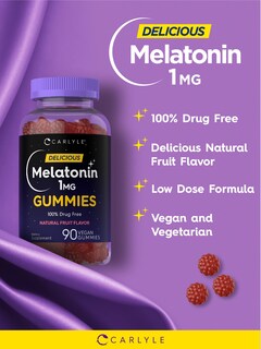 Foto 3 | Foto 3 | Gomitas De Melatonina Carlyle, 1 Mg, 90 Unidades, Veganas, Sin Gluten - Venta Internacional.