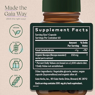 Foto 2 | Foto 2 | Suplemento Gaia Herbs Bacopa Brain Support 60 Cápsulas Veganas - Venta Internacional.