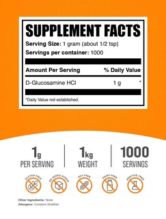 Foto 2 | Foto 2 | Suplemento Bulksupplements.com Glucosamina Hcl En Polvo, 1 Kg - Venta Internacional.