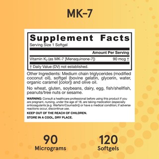 Foto 6 | Foto 6 | Suplemento Jarrow Formulas Mk-7 90 Mcg De Vitamina K2 120 Cápsulas Blandas - Venta Internacional.