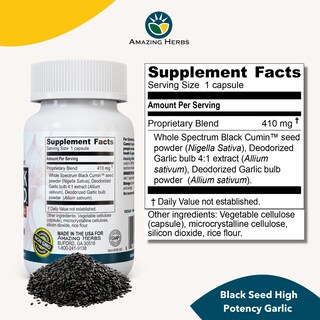 Foto 5 | Foto 5 | Suplemento Amazing Herbs Con Semillas Negras Y Ajo, 100 Cápsulas - Venta Internacional.