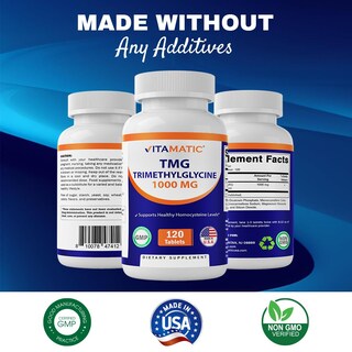 Foto 5 | Foto 5 | Suplementos Vitamatic Tmg 1000 Mg Trimetilglicina 120 Comprimidos - Venta Internacional