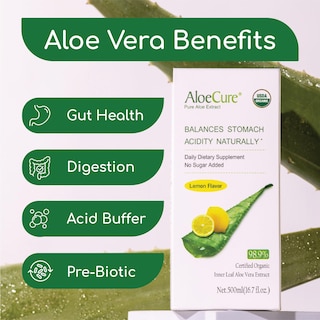 Foto 2 | Foto 2 | Jugo de Aloe Vera Orgánico Aloecure, Sabor Limón 500 ml - Venta Internacional