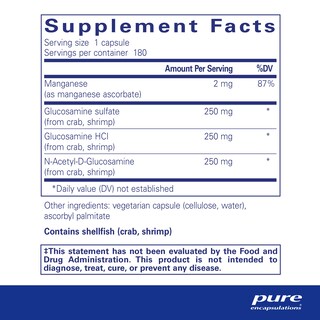 Foto 2 | Foto 2 | Complejo de Glucosamina Supplement Pure Encapsulations 180 Cápsulas - Venta Internacional