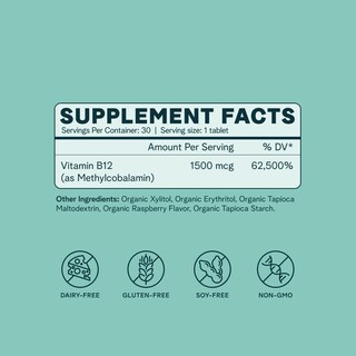 Foto 5 | Foto 5 | Supplement Ora Organic Buzzy B12 1500 mcg Sabor Frambuesa 30 Tabletas - Venta Internacional