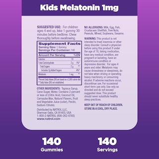 Foto 6 | Foto 6 | Suplemento Natrol Kids de Melatonina 1 mg Gomitas para Dormir 140 Unidades - Venta Internacional