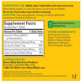 Foto 5 | Foto 5 | Suplementos Nature Made Supercomplejo Inmunitario Vitamina D 70 Comprimidos - Venta Internacional