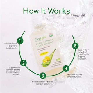 Foto 3 | Foto 3 | Jugo de Aloe Vera Orgánico Aloecure Sabor Limón 500 ml - Venta Internacional