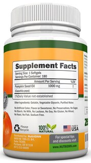Foto 3 | Foto 3 | Suplemento Nutrionn Aceite Semillas de Calabaza 1000 Mg 180 Cápsulas Blandas - Venta Internacional