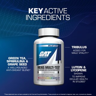 Foto 3 | Foto 3 | Comprimidos Multivitamínicos Gat Sport Para Hombre Multi + Test (150 Unidades) - Venta Internacional.