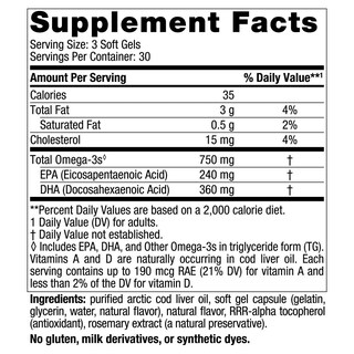 Foto 2 | Foto 2 | Suplemento De Aceite De Hígado De Bacalao Ártico De Nordic Naturals, 90 Cápsulas Blandas - Venta Internacional.