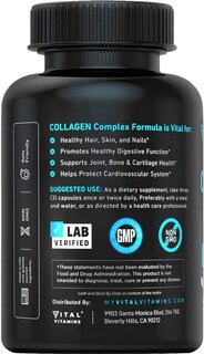 Foto 5 | Foto 5 | Suplemento Vital Vitamins De Colágeno Tipo I, Ii, Iii, V, X, 300 Cápsulas - Venta Internacional.