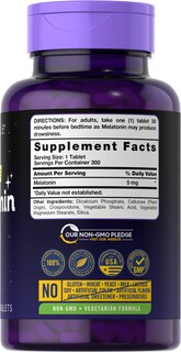 Foto 2 | Foto 2 | Suplemento Carlyle Melatonin 5 Mg 300 Comprimidos Vegetariano - Venta Internacional.