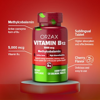Foto 5 | Foto 5 | Suplemento Orzax De Vitamina B12 5000 Mcg De Metilcobalamina 120 Tabletas - Venta Internacional.